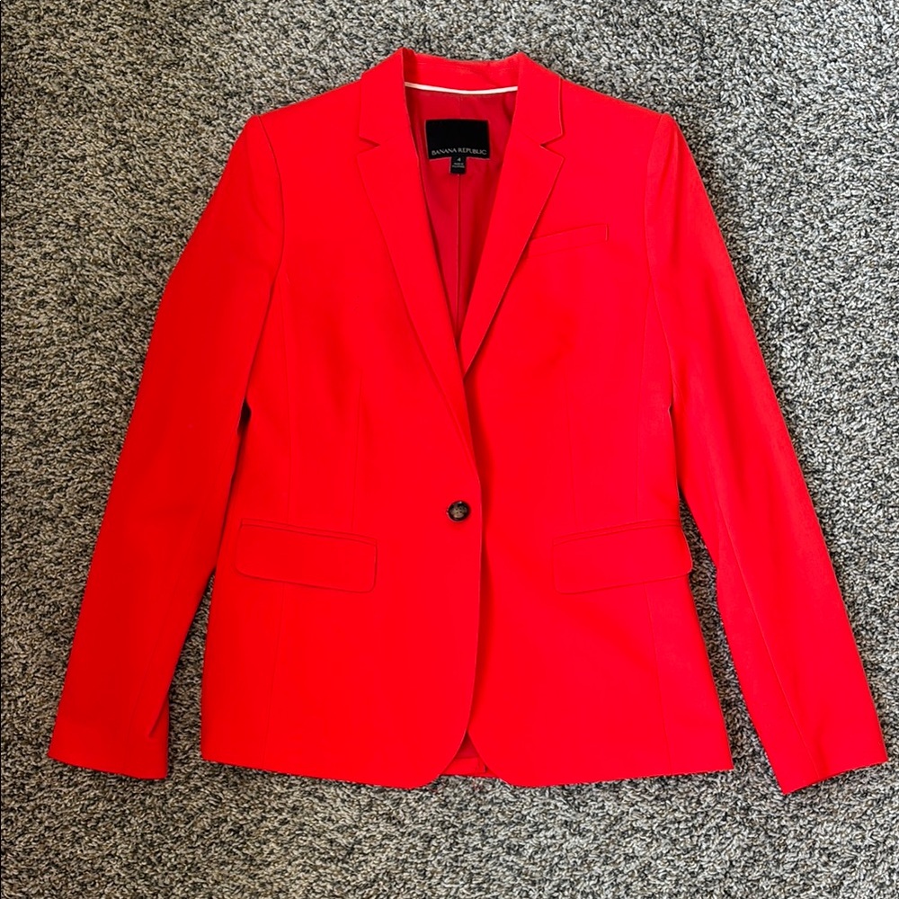 Banana Republic Bold Scarlet Blazer